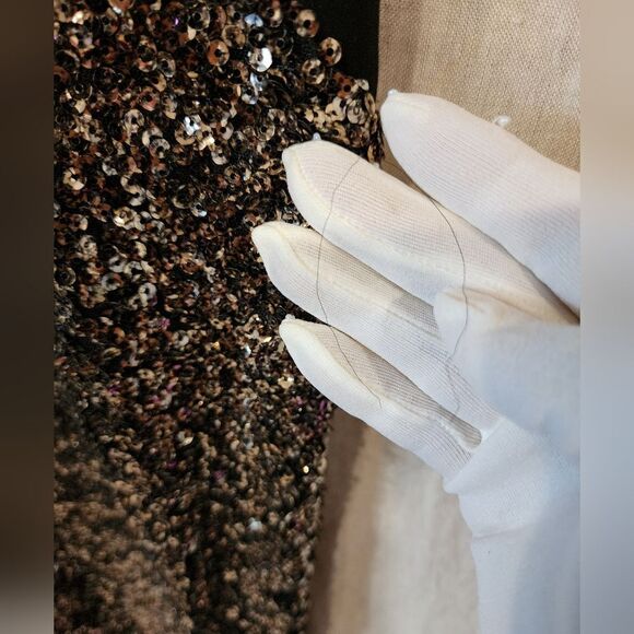 Aidan Mattox Black With Good Sequin Illusion Dress - Picture 17 of 17